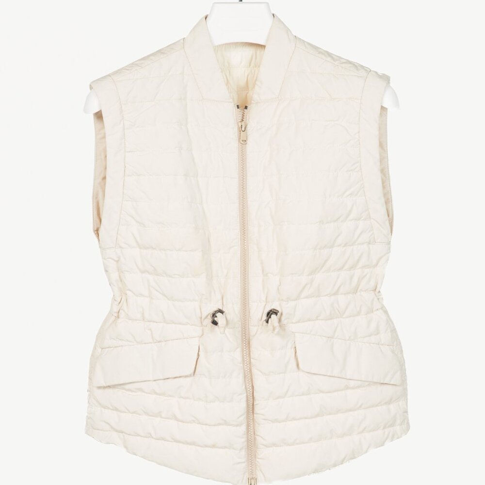 Brunello Cucinelli SS/15 Ecru Taffeta Quilted Down Vest